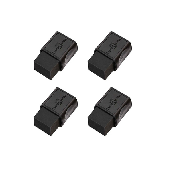 4 Borrachas Faber Castell Max Black Com Capinha