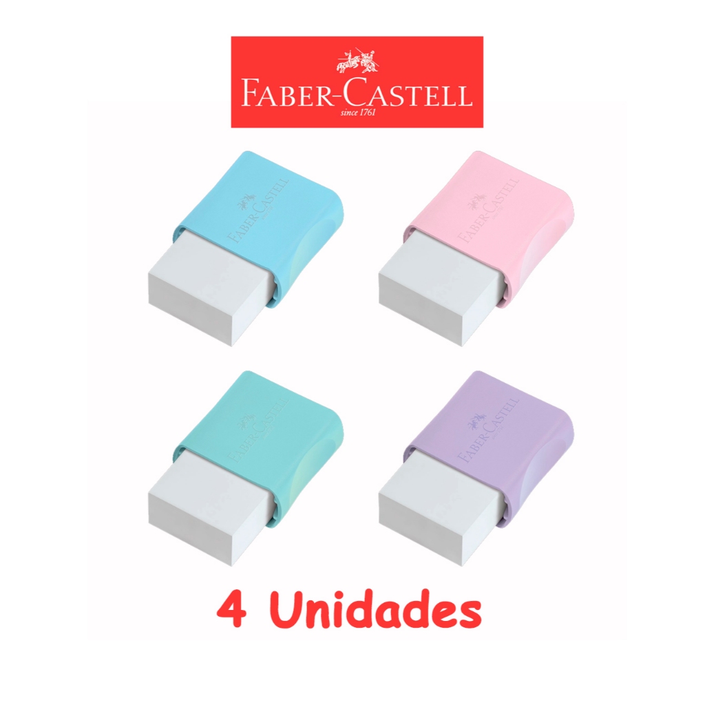 4 Borrachas Faber Castell Max Tons Pastel Com Capinha - Imagem 2