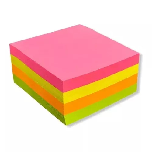 Bloco Adesivo Planeta T Neon 400 Fls Quadrado 75x75mm