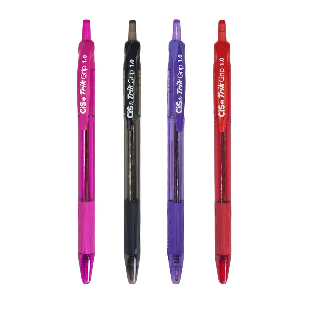Caneta Esferográfica Cis Trik Grip 1.0mm com 4 Cores