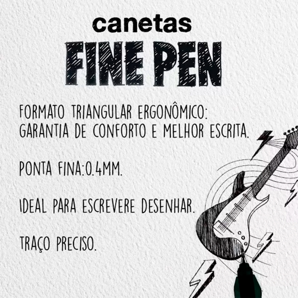Caneta Faber Castell Fine Pen 0.4mm Preta Ponta Fina C/ 3 Un - Imagem 2