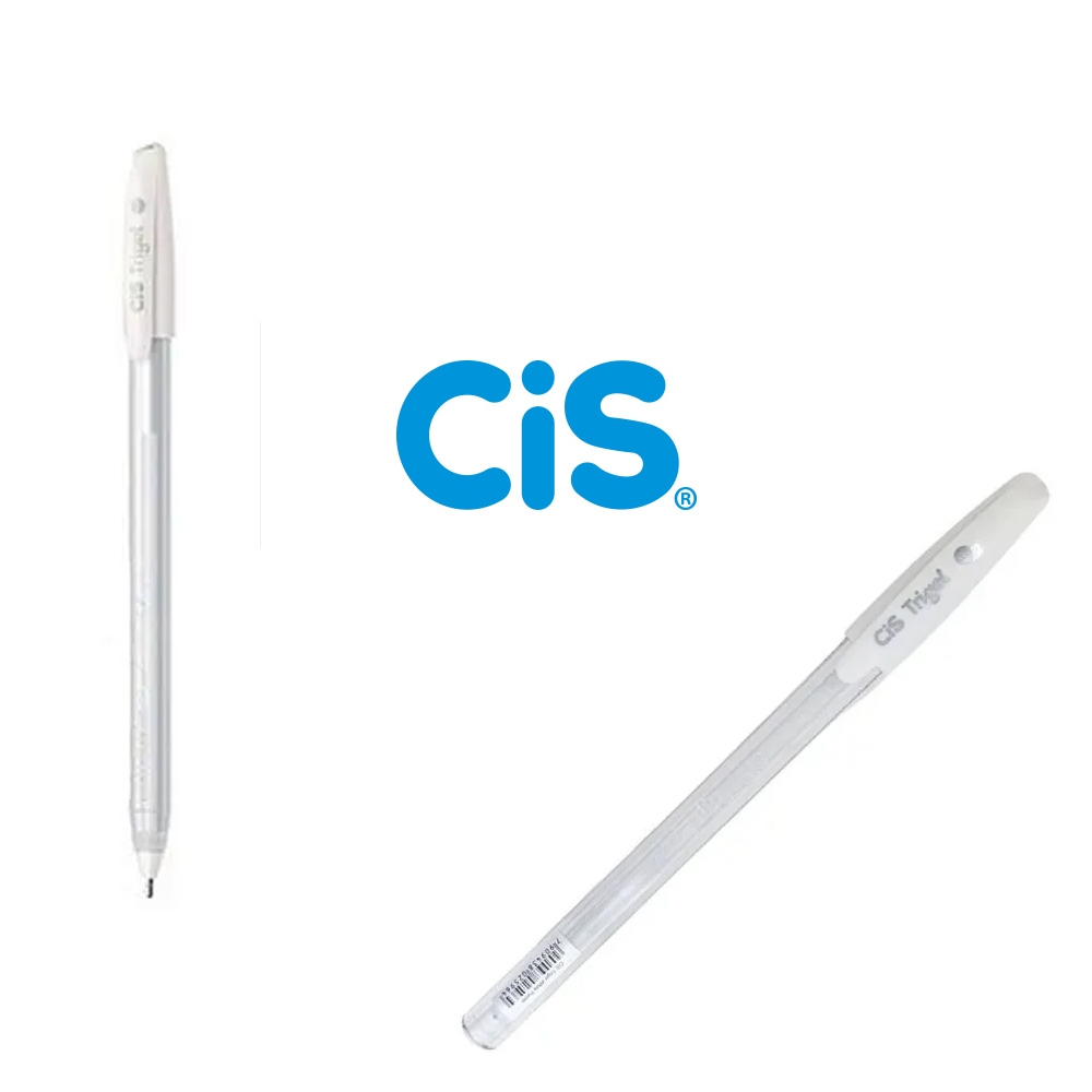 Caneta Gel Branca CIS Trigel 0.8mm - Imagem 2