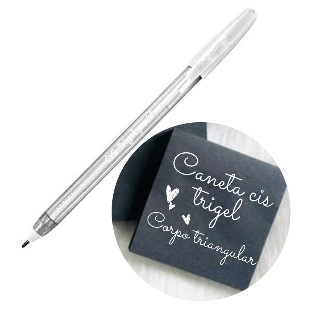 Caneta Gel Branca CIS Trigel 0.8mm - Imagem 4