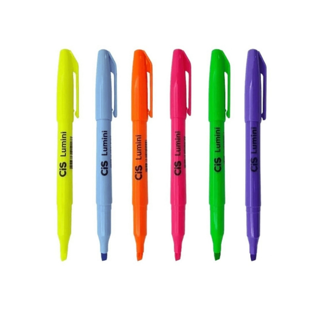 Caneta Marca Texto Cis Lumini Cores Neon Com 6 Unidades Sortido