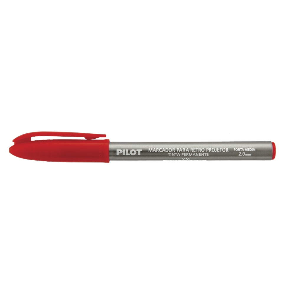 CANETA MARCADOR PARA RETRO PROJETOR 2.0mm PERMANENTE PILOT VERMELHO