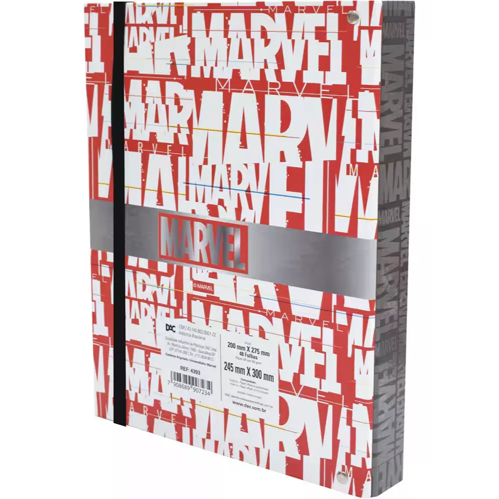 Fichário Universitário Elástico Marvel 48 Fls Dac Capa Dura - Imagem 2