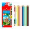 Lápis De Cor Faber Castell 10 Cores + 2 Bicolor Ecolápis