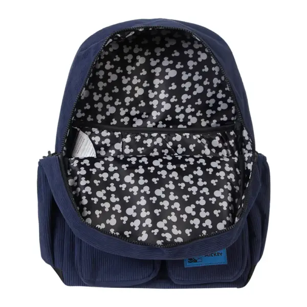 Mochila Juvenil Mickey Cotelê Azul - Imagem 4