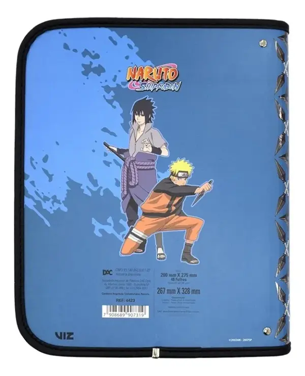 Fichário Universitário Com Zíper Naruto - Imagem 2