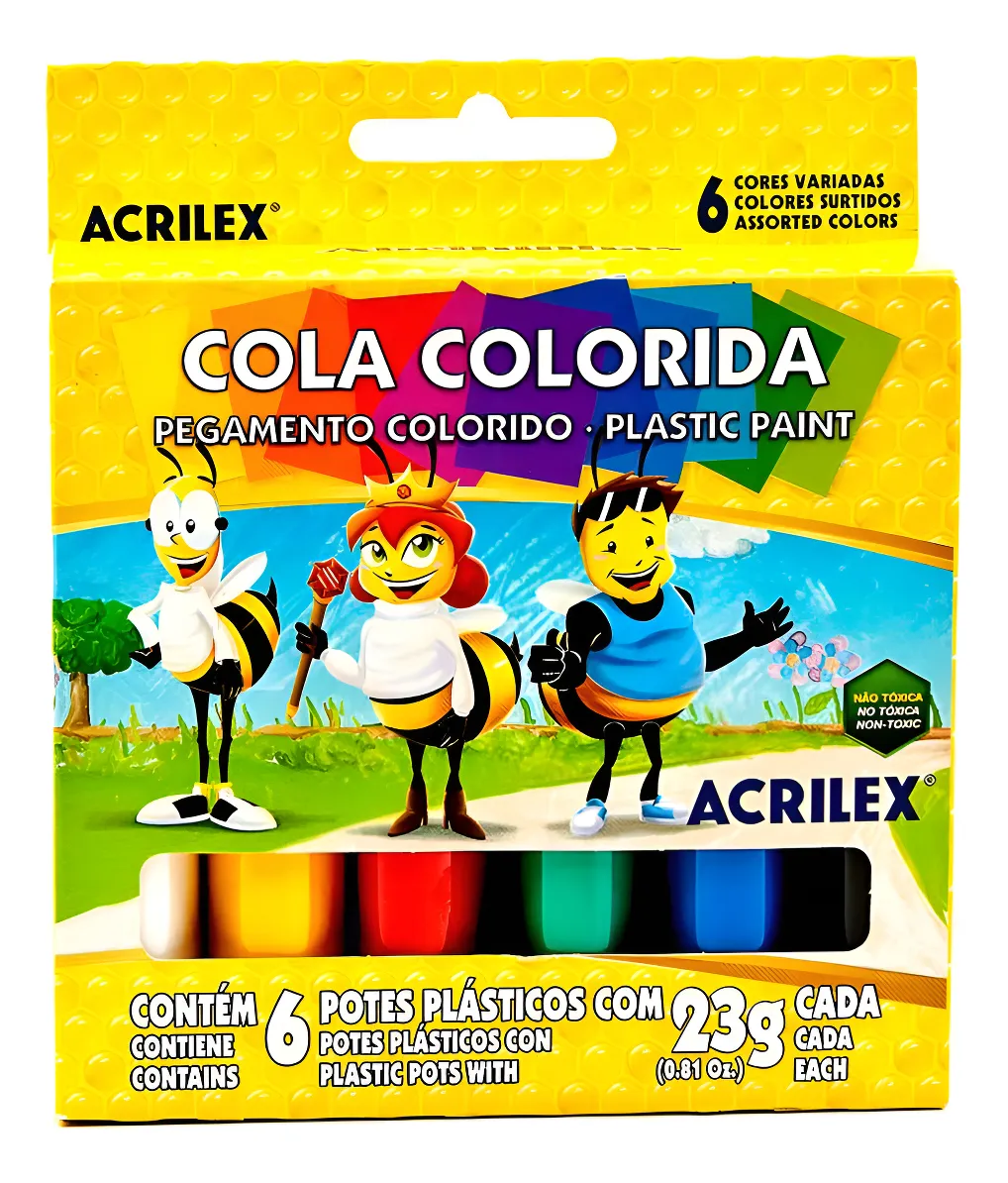 Cola Colorida 6 Cores Acrilex 23g