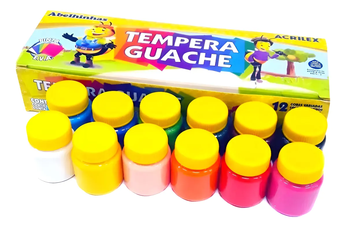 Tinta Guache 12 Cores 15ml Acrilex