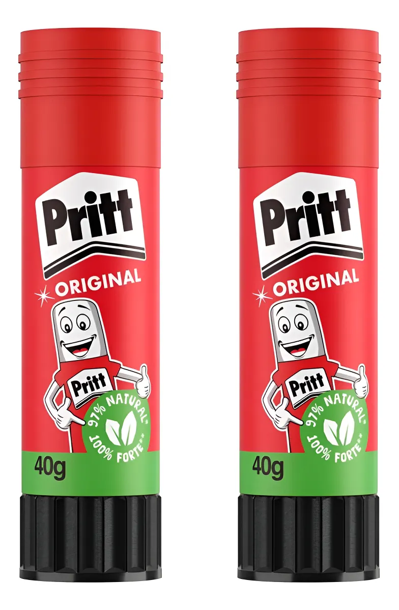 Bastão De Cola Escolar Pritt 40gr Com 2 Unidades
