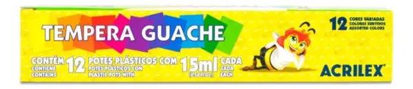 Tinta Guache 12 Cores 15ml Acrilex - Imagem 2