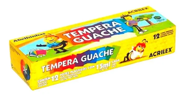 Tinta Guache 12 Cores 15ml Acrilex - Imagem 3