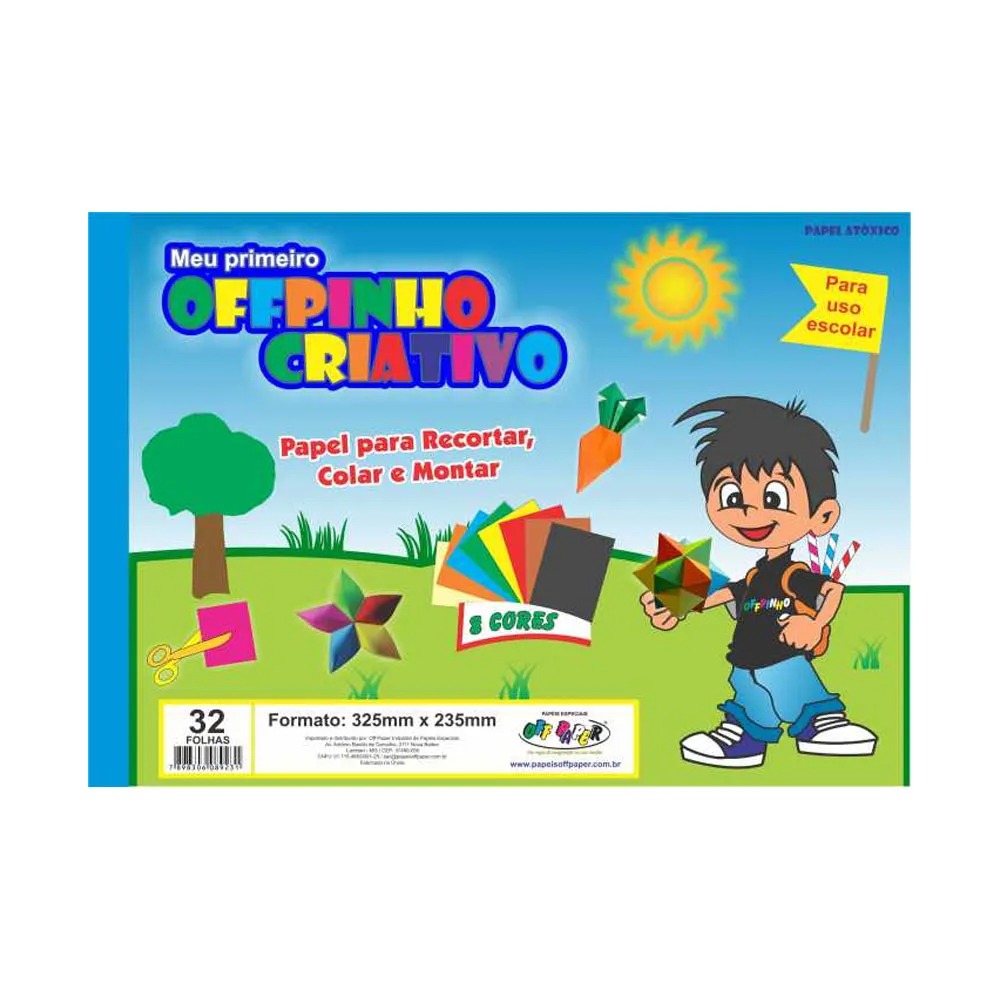 Bloco Criativo Off Paper A4+ Infantil 32 Folhas 8 Cores 120g