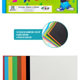 Bloco Criativo Off Paper A4+ Infantil 32 Folhas 8 Cores 120g
