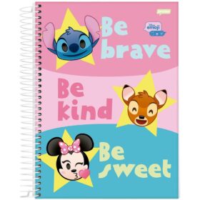 Caderno Disney Emoji Espiral Universitário 10 Matérias 160fls