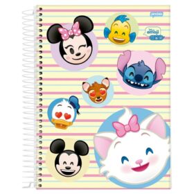 Caderno Disney Emoji Espiral Universitário 10 Matérias 160fls